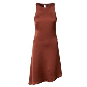 Banana Republic Satin Midi Asymmetrical Hem Dress